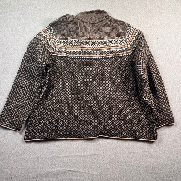 Eddie Bauer Fair Isle Knit Sweater Womans 2XL 100% Lambswool Half Zip Collar - Picture 8 of 9